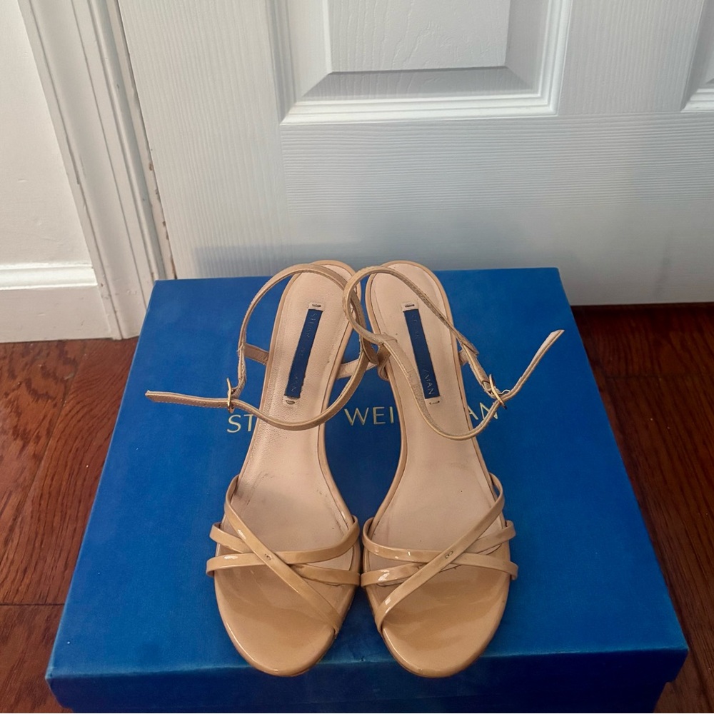 Stuart Weitzman Women's Beige Strappy Heels. Authentic.
